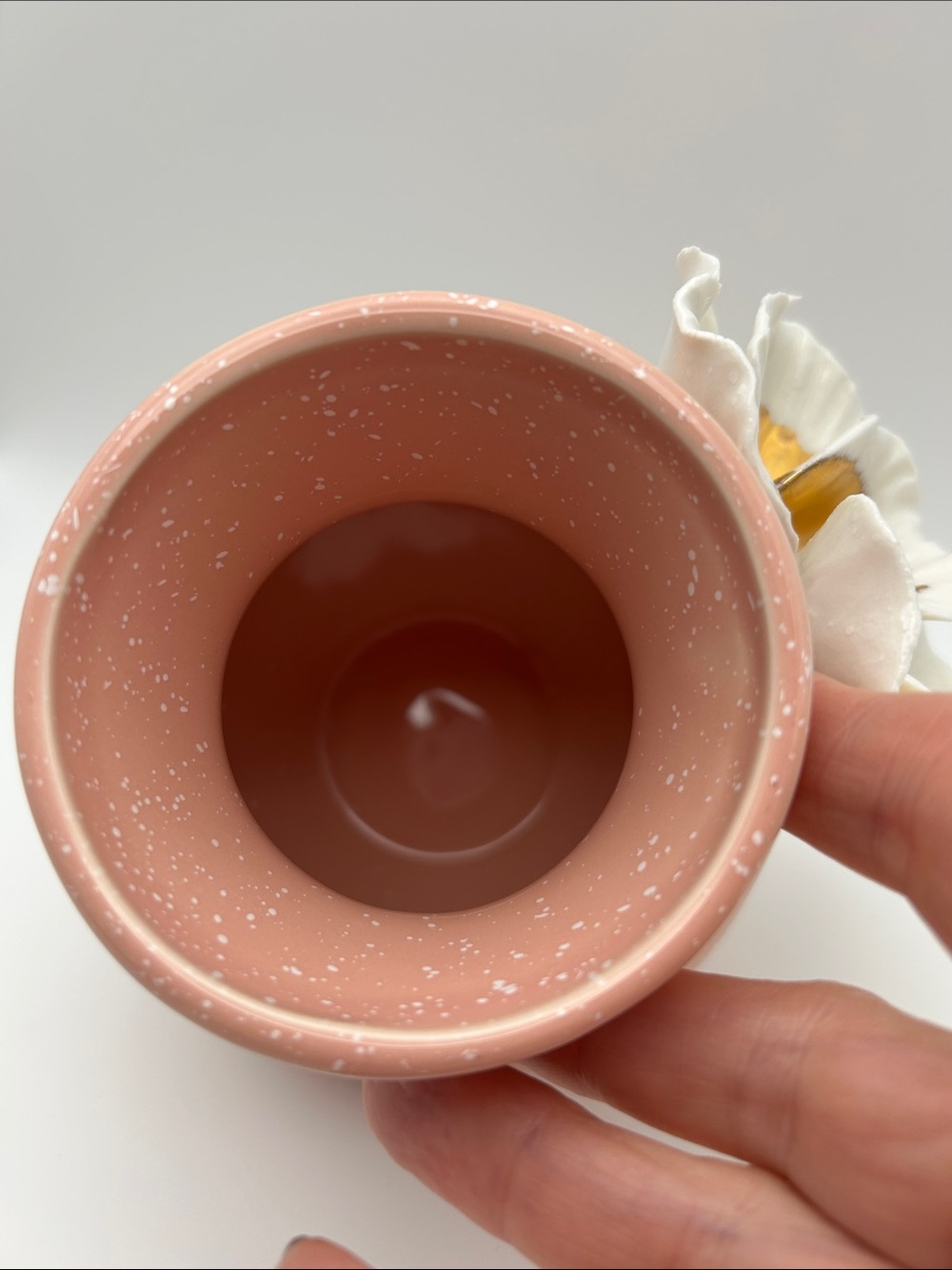 Anthropologie Ceramic Vase Pink Spattered White Guilded Orchid NWOB - Picture 7 of 9